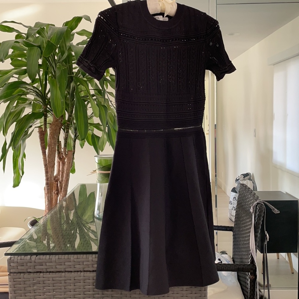 Zara short sleeve knit a-line dress sz s